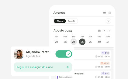 Panel de control de gestión de la agenda de su pilates booking system Tecnofit
