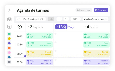 Dashboard do sistema mostrando Controle de Agenda e Ocupação